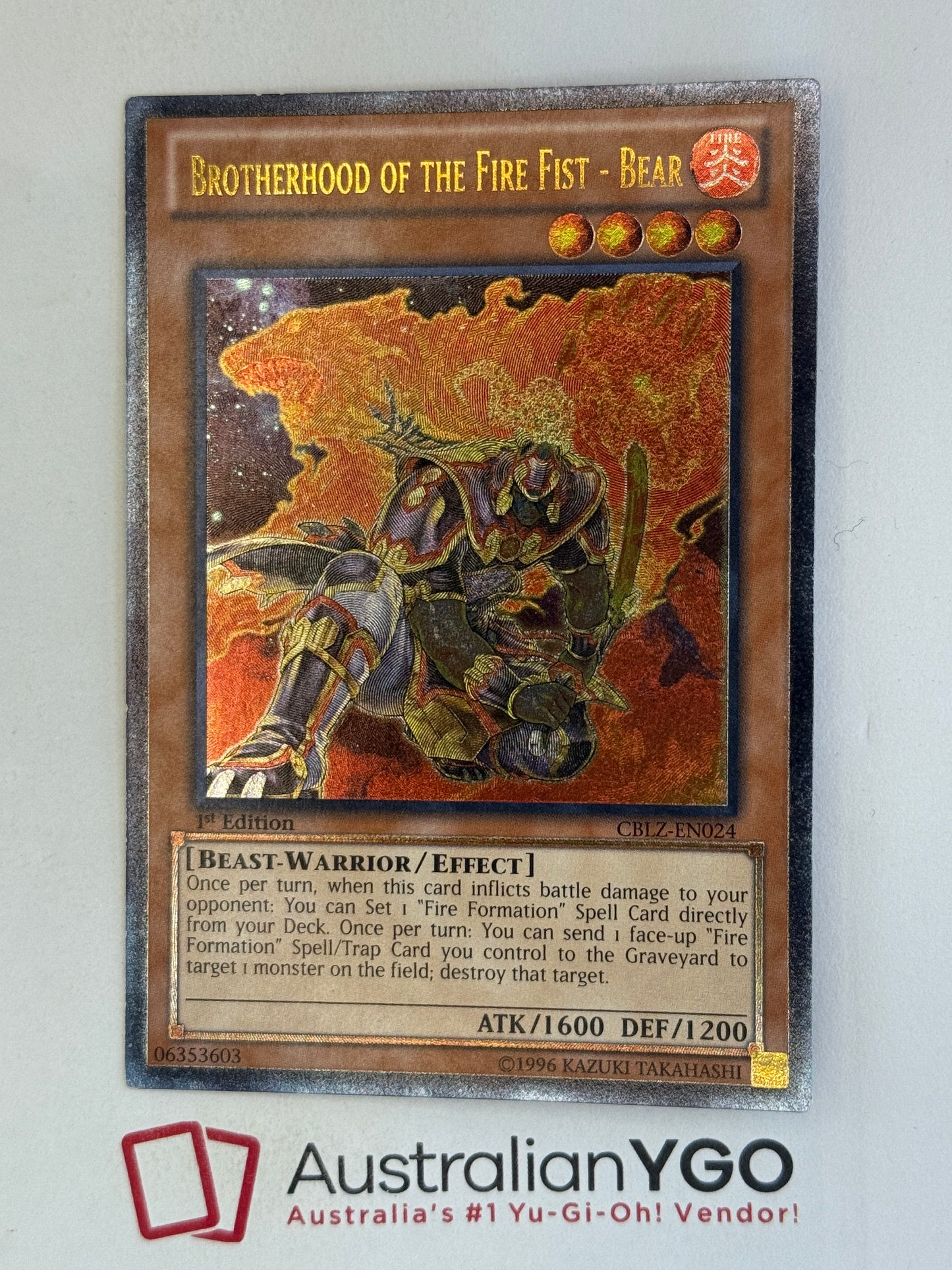 BROTHERHOOD OF THE FIRE FIST - BEAR CBLZ-EN024 (UTR)