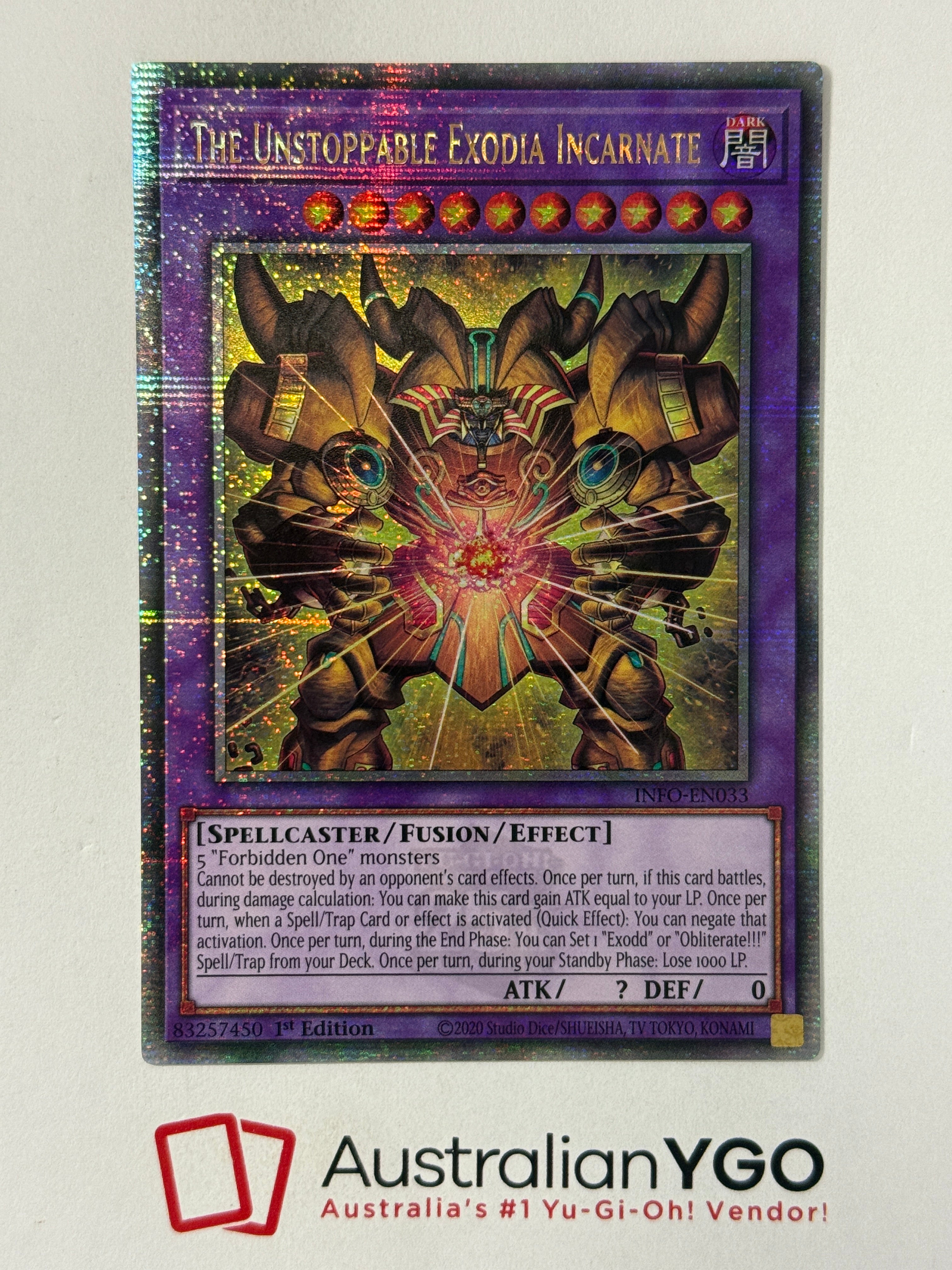 THE UNSTOPPABLE EXODIA INCARNATE INFO-EN033 (QCR) – Aus Ygo