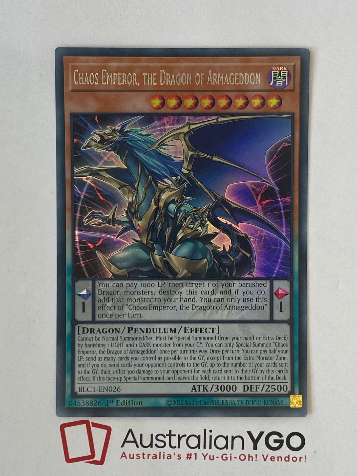 CHAOS EMPEROR, THE DRAGON OF ARMAGEDDON BLC1-EN026