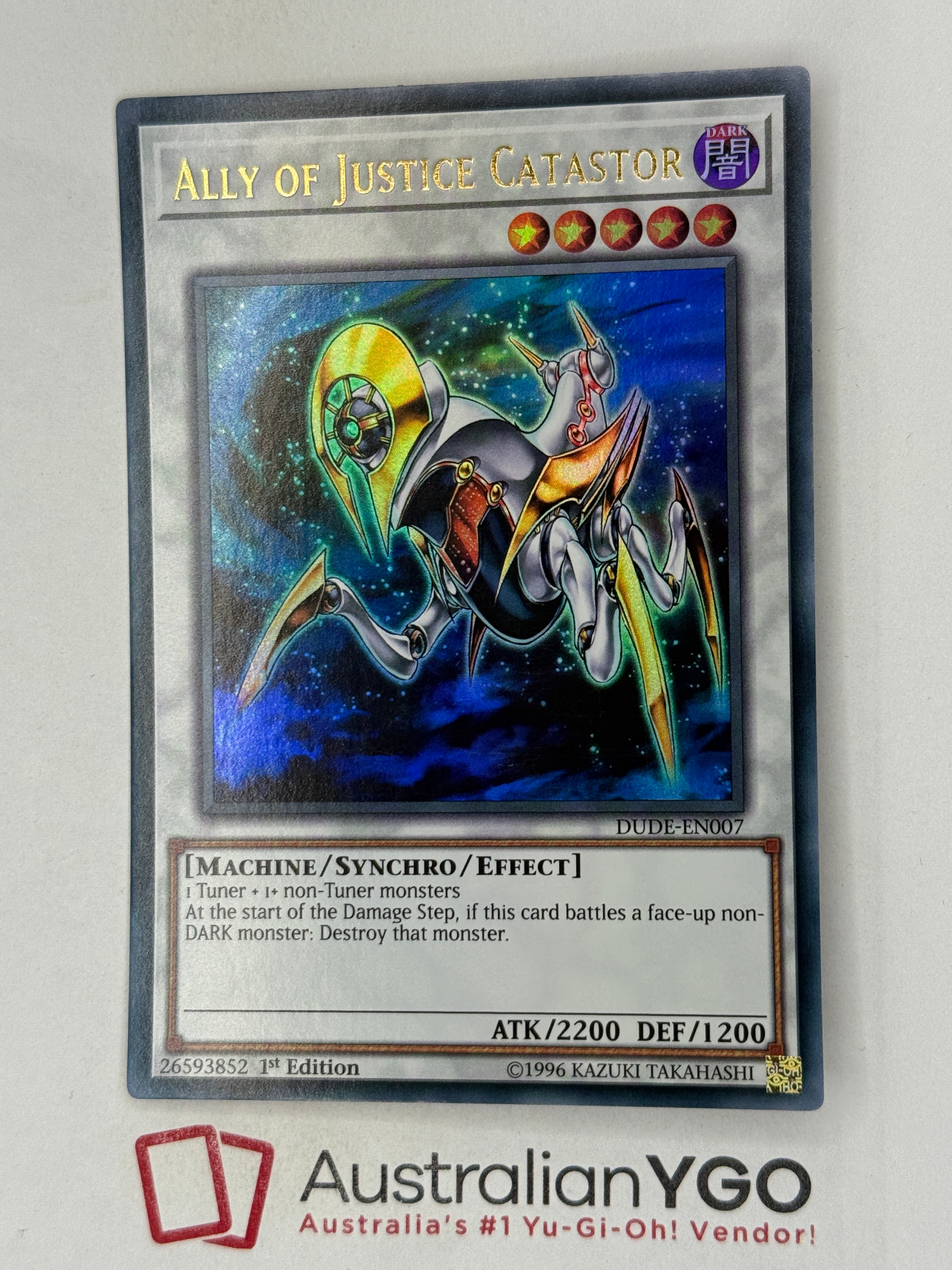 Yu-Gi-Oh! Japanese Card - DT01-JP035 Ally Of Justice Catastor (Rare) - Lightly Played Condition Yu-Gi-Oh! Japanese Card - DT01-JP035 Ally Of Justice Catastor (Rare) - Lightly Played Condition