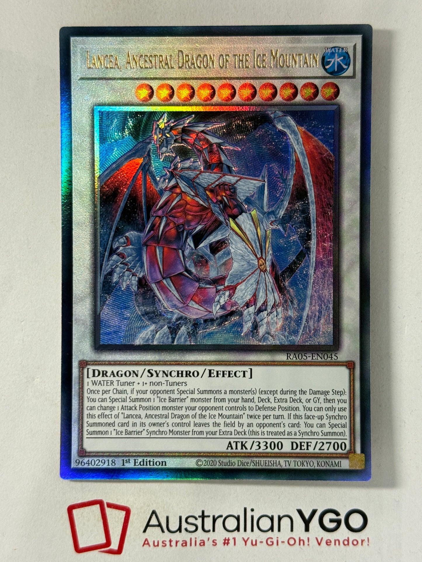 LANCEA, ANCESTRAL DRAGON OF THE ICE MOUNTAIN RA05-EN045 (PUR)