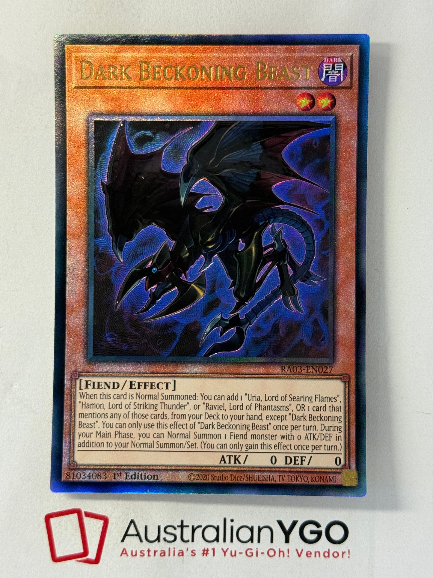 DARK BECKONING BEAST RA03-EN027 (PUR)