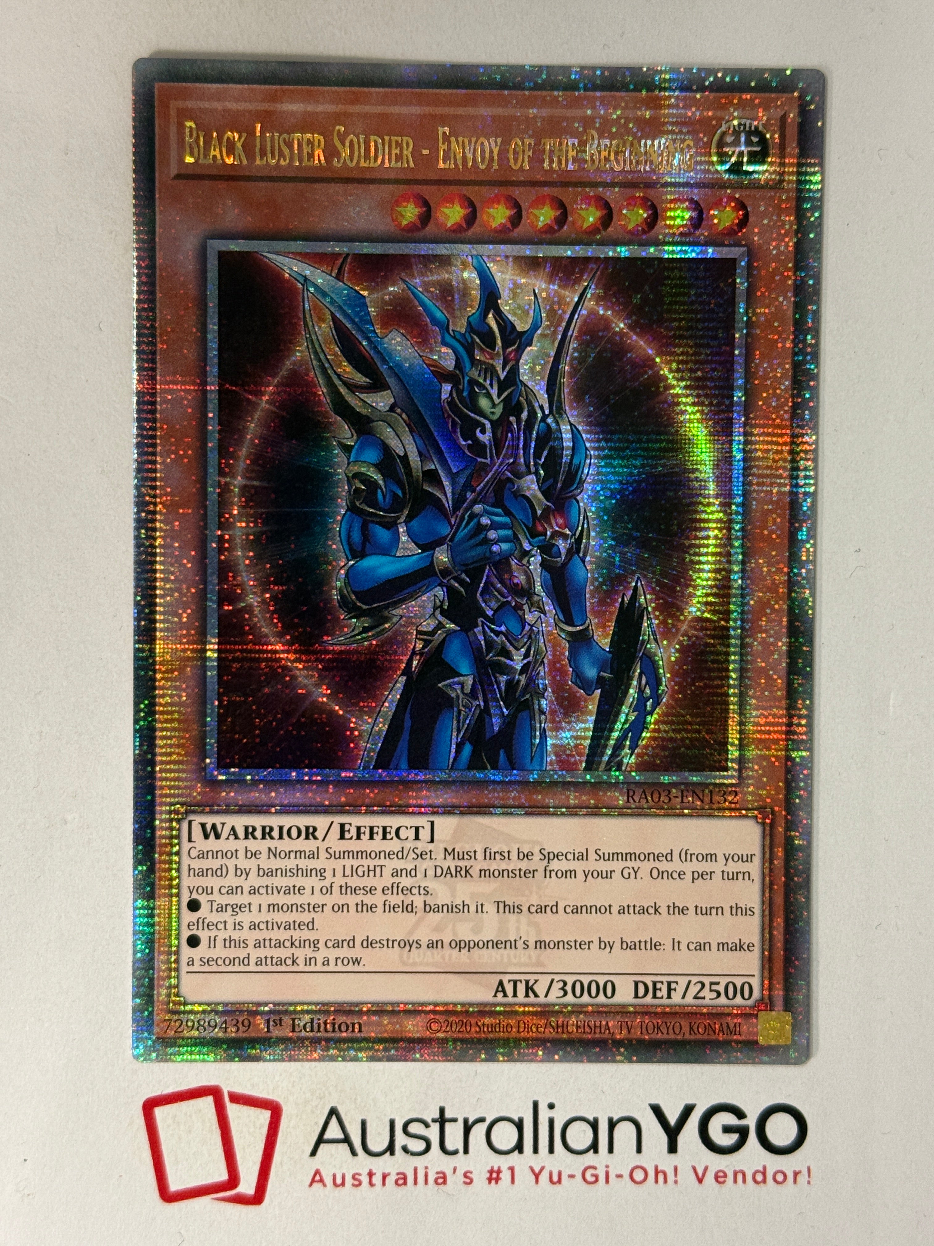 Carta Black Luster Soldier - Enviado Del Principio Platinum Secret Rare - RA03-EN132, 1ª Edición