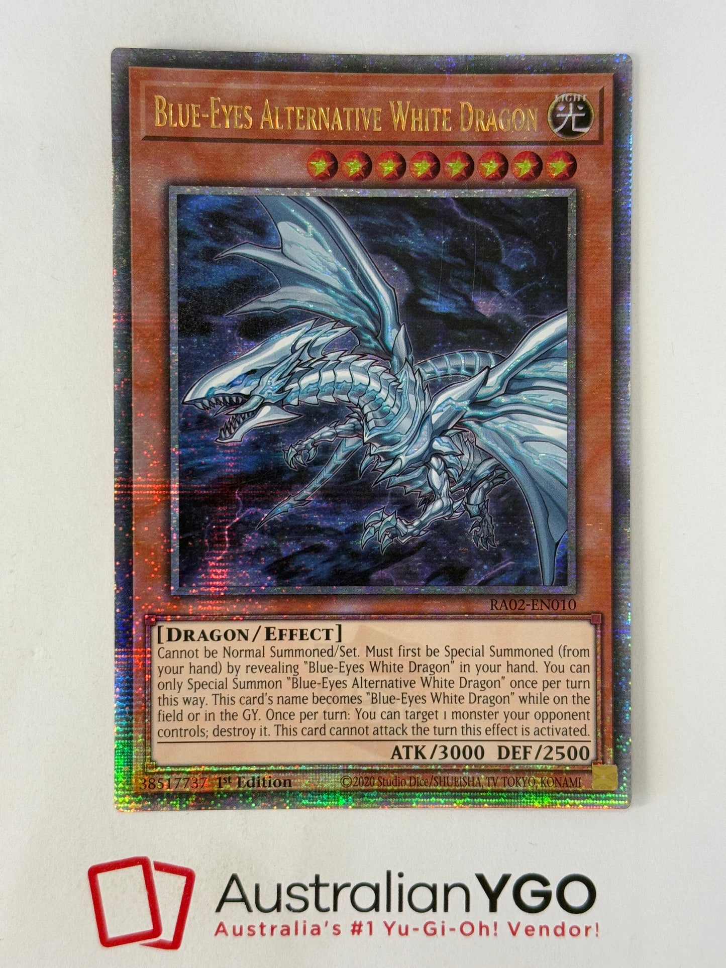 BLUE-EYES ALTERNATIVE WHITE DRAGON RA02-ENO10 (QCR)