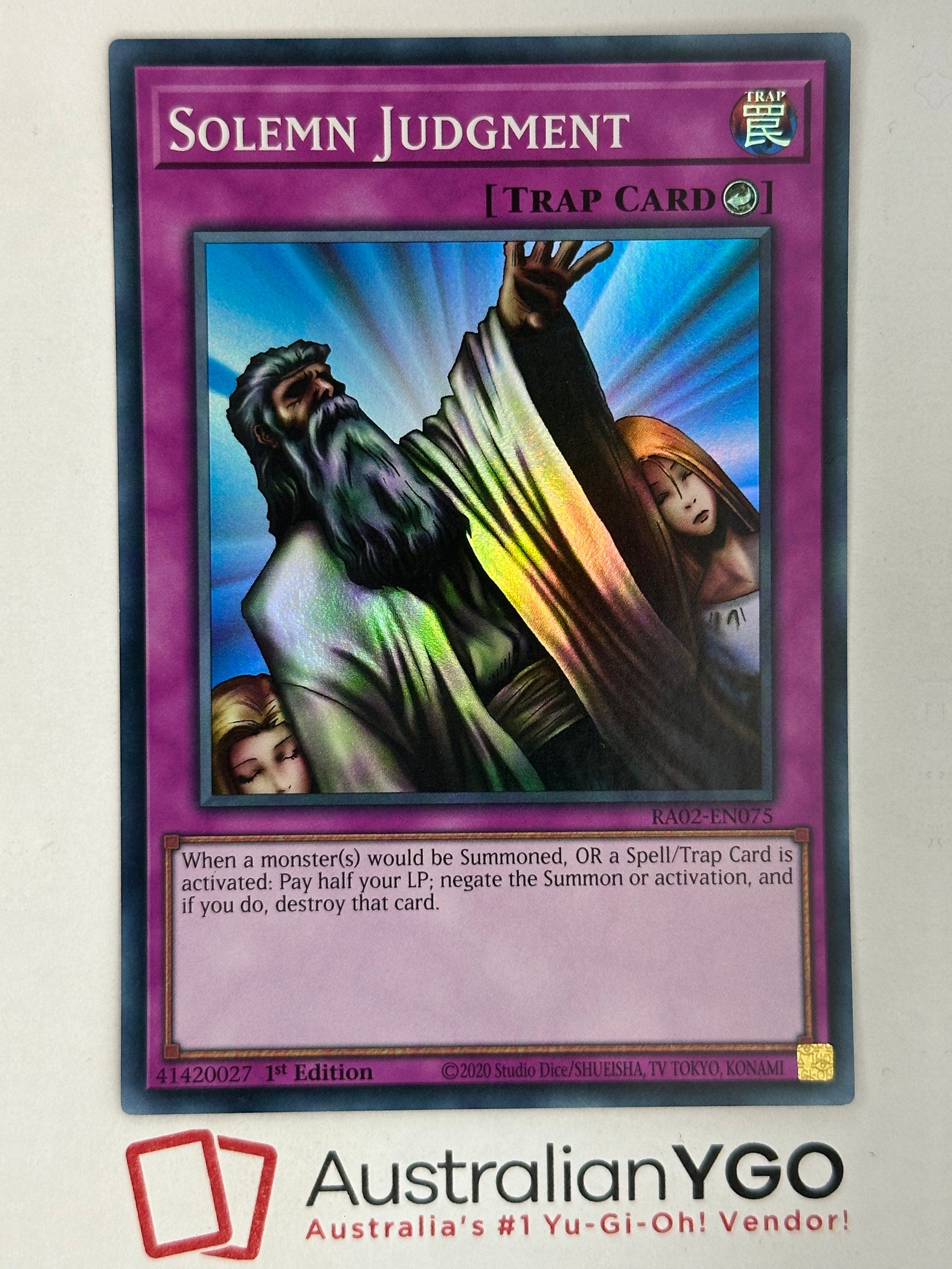 solemn judgment yugioh card SOLEMN JUDGMENT RA02-EN075 – Aus Ygo