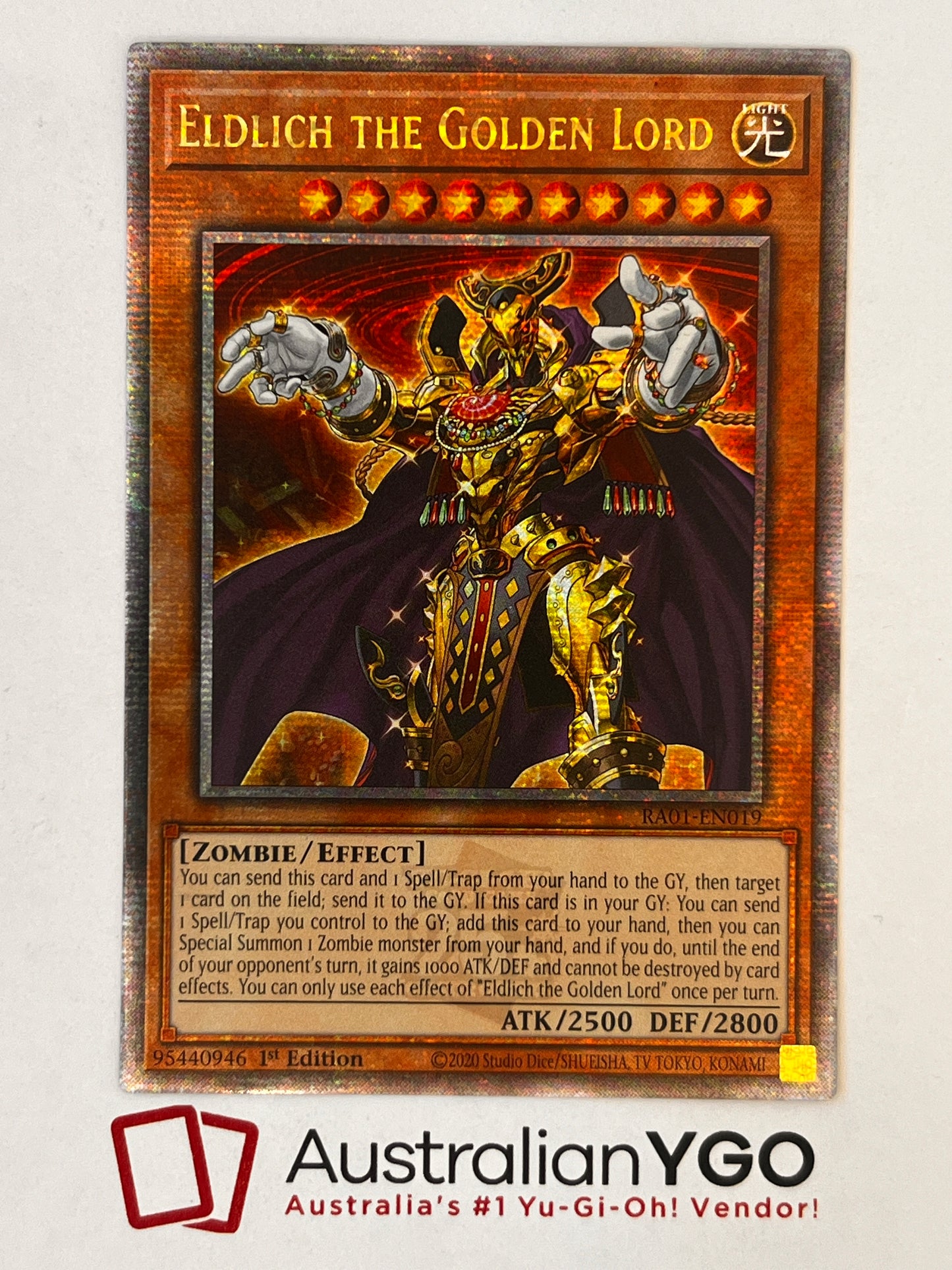 ELDLICH THE GOLDEN LORD (American) RA01-EN019 (QCR)