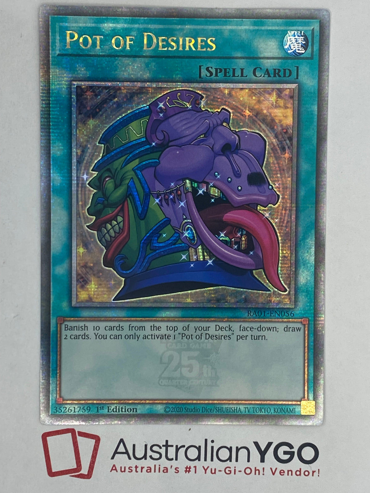 Trading Card Game Pot Of Desires Super Rare 1st Edition - RA01-EN056 Yu ...