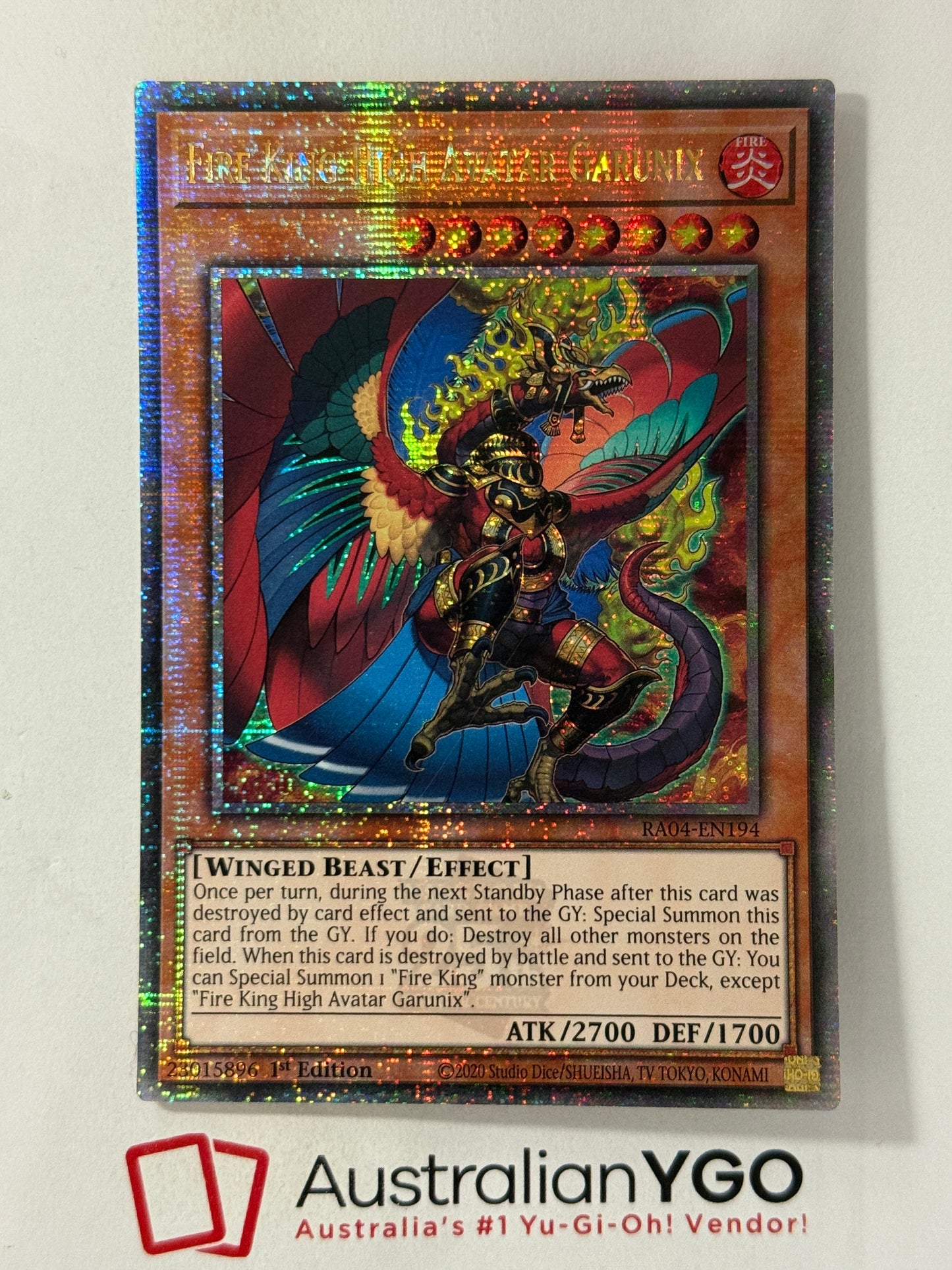 FIRE KING HIGH AVATAR GARUNIX RA04-EN194 (QCR)