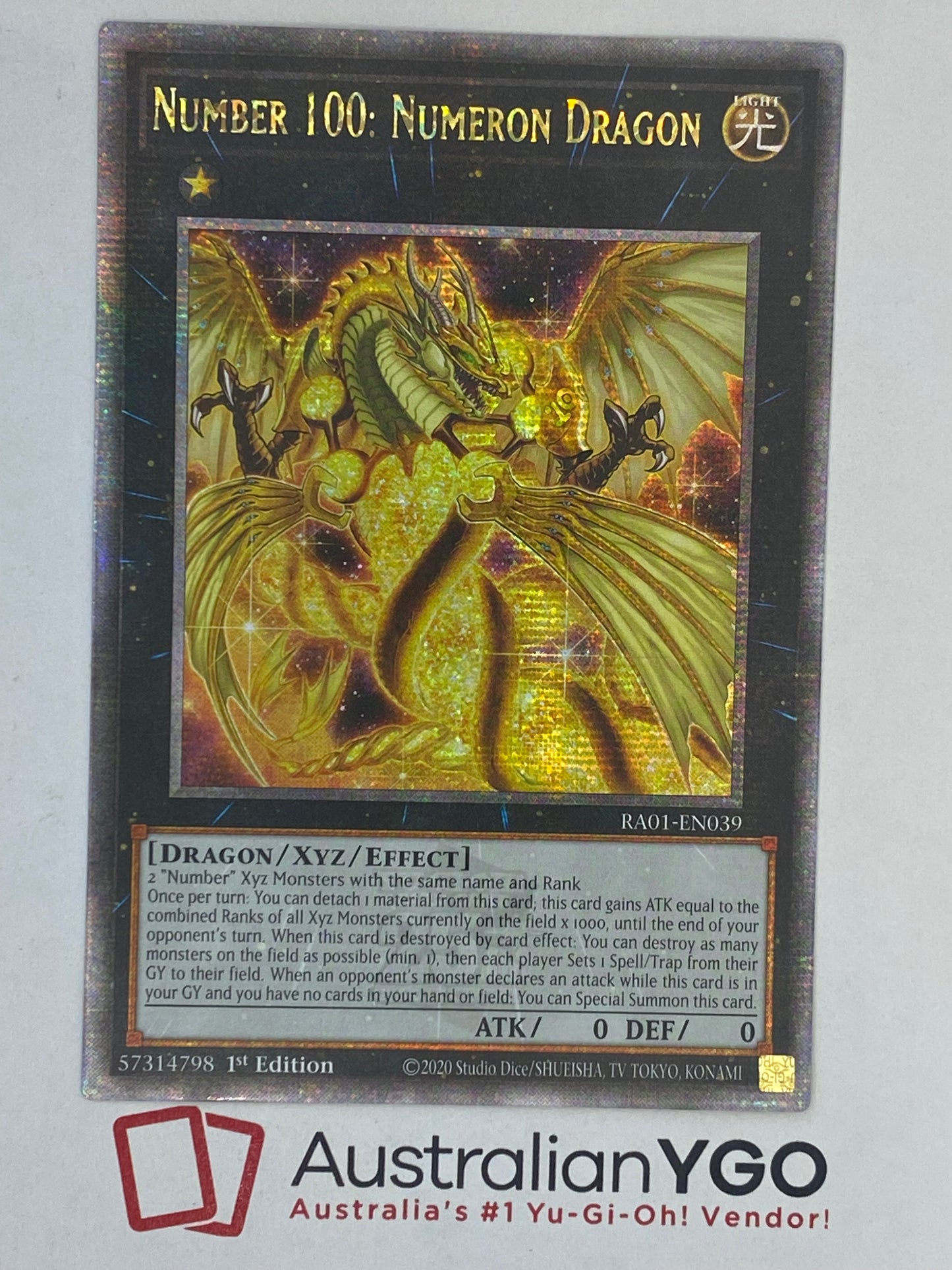 NUMBER 100: NUMERON DRAGON (American) RA01-EN039 (QCR)