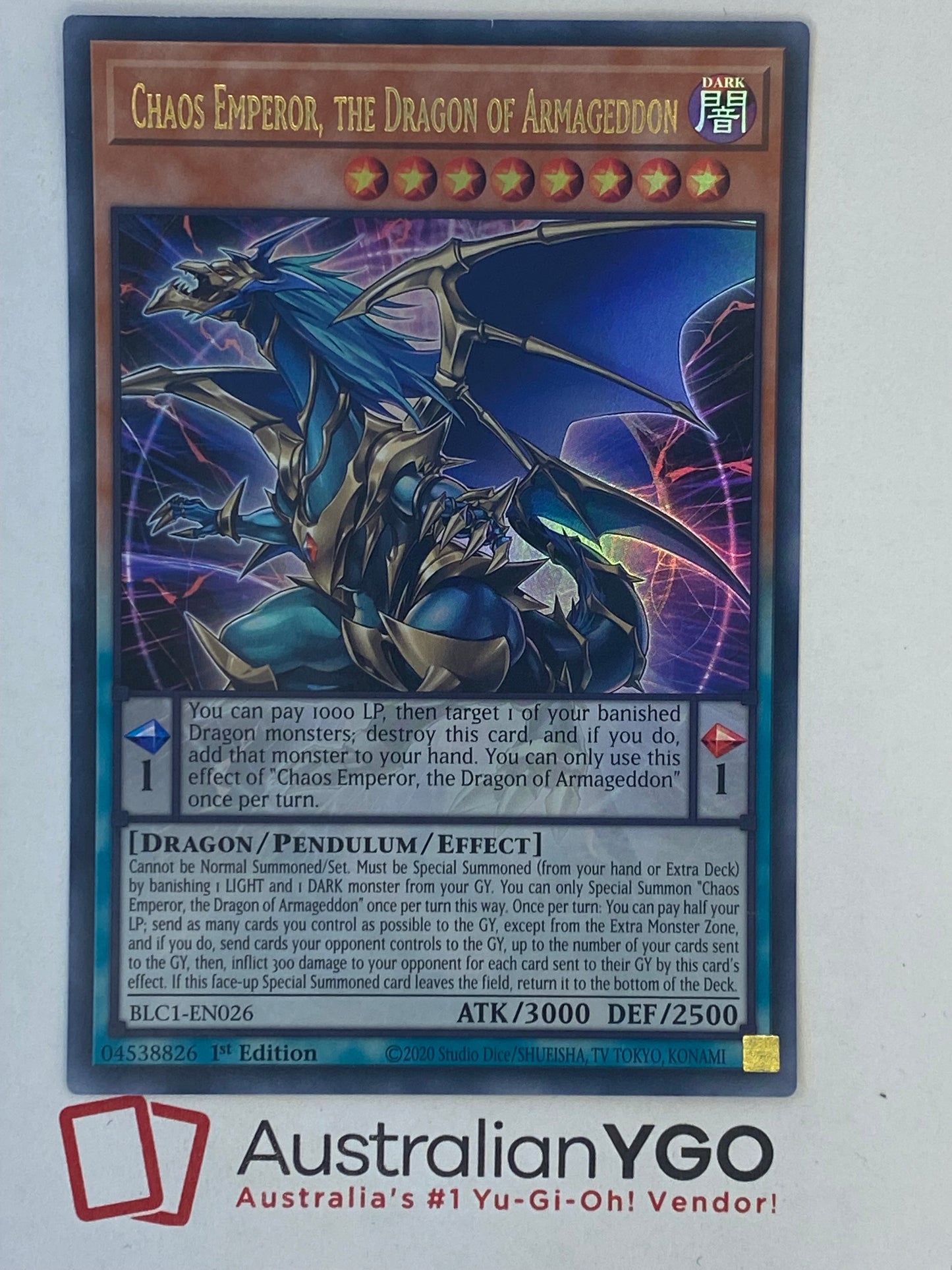 CHAOS EMPEROR, THE DRAGON OF ARMAGEDDON BLC1-EN026