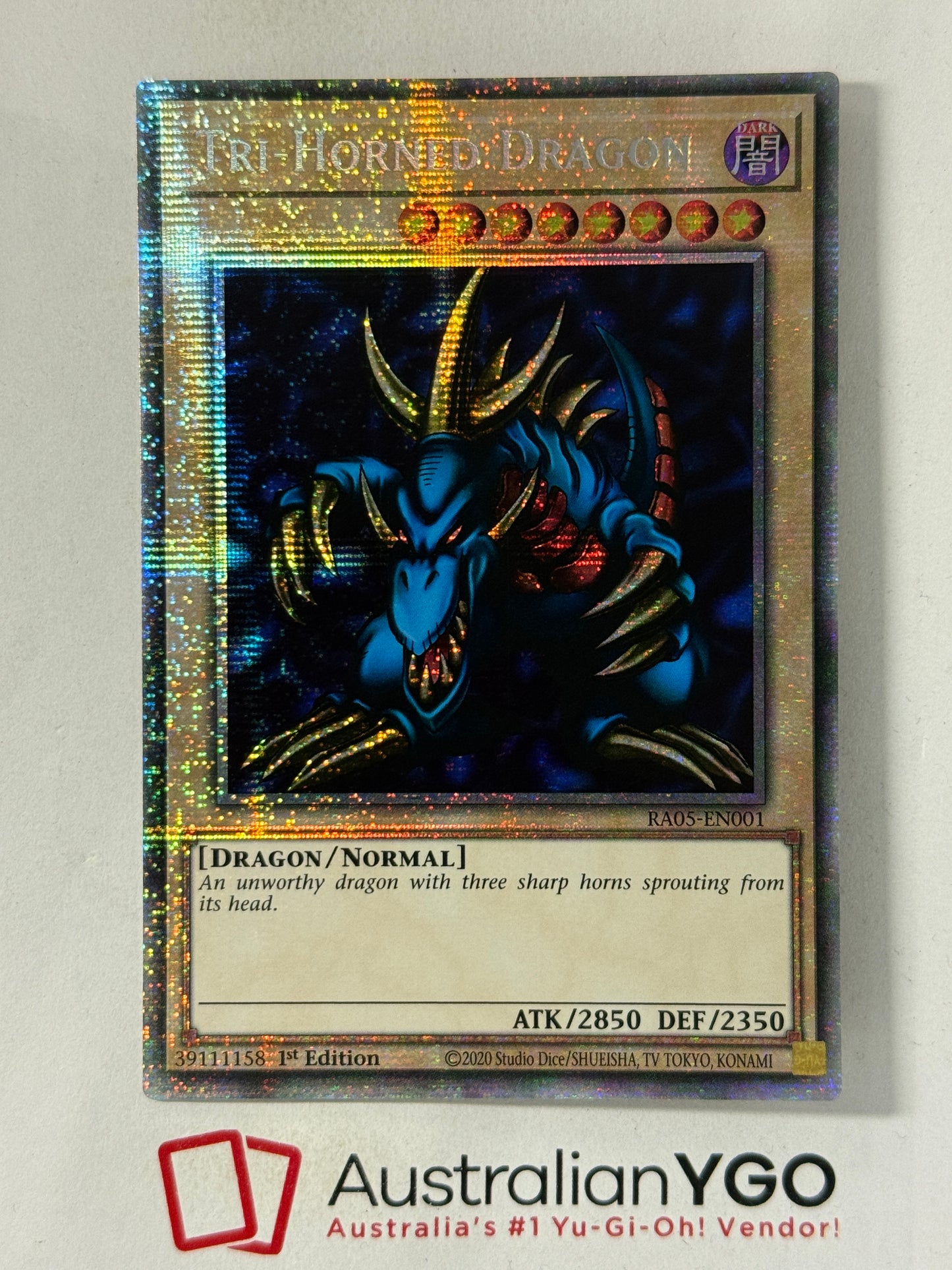 TRI-HORNED DRAGON RA05-EN001 (Starlight Rare)
