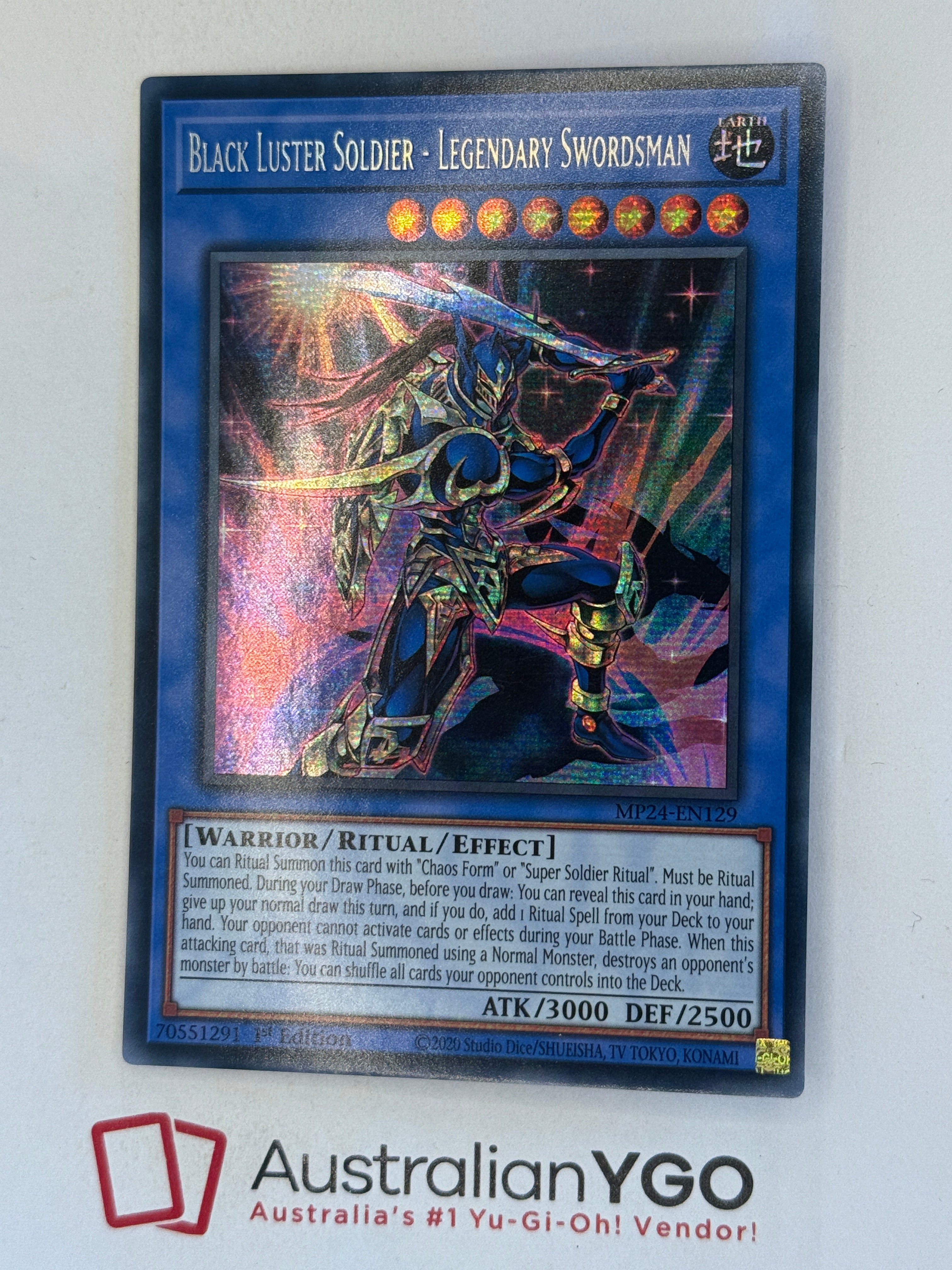 Luster Lamps In Antique Lamps Yu-Gi-Oh! MP24-EN129 Black Luster Soldier - Legendary Swordsman - Secret Rare Trading Card Card List Luster Lamps In Antique Lamps Yu-Gi-Oh! MP24-EN129 Black Luster Soldier - Legendary Swordsman - Secret Rare Trading Card Card List