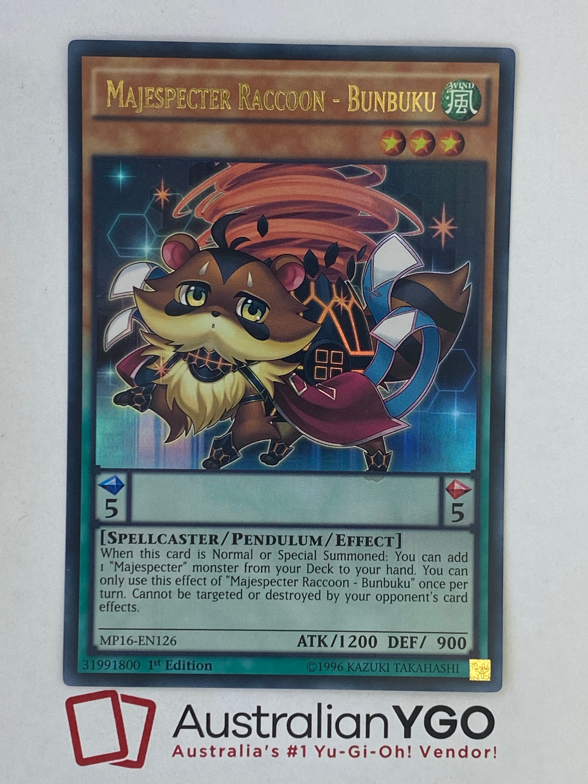 MAJESPECTER RACCOON - BUNBUKU MP16-EN126 Aus Ygo MAJESPECTER RACCOON - BUNBUKU MP16-EN126 Aus Ygo