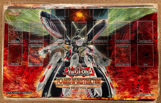 Official Yugioh Flames Of Destruction Sneak Peek Playmat Unsealed