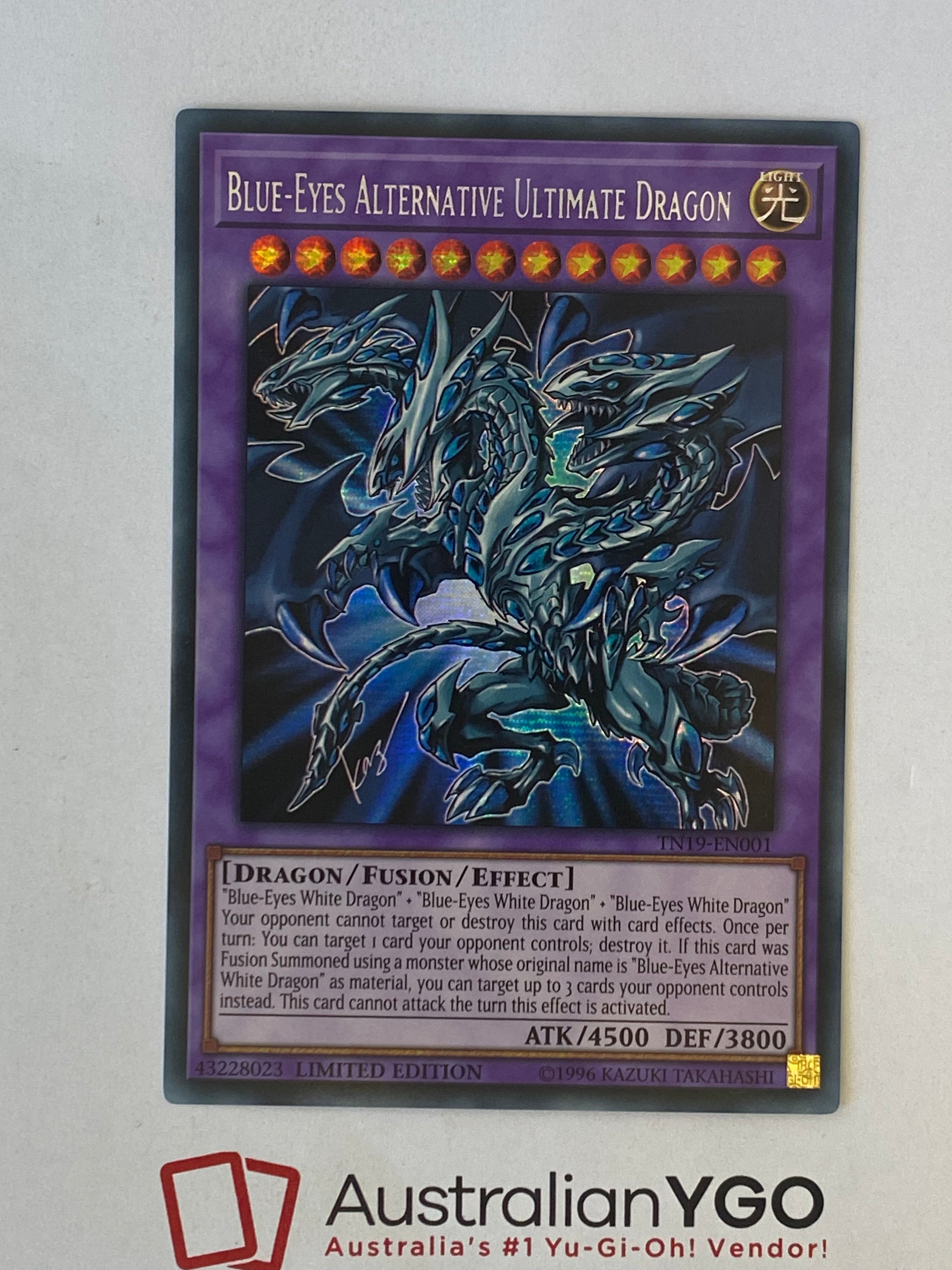 TN19-EN001 Yugioh Card Yu-Gi-Oh! Blue-Eyes Alternative Ultimate Dragon - Secret Rare TN19-EN001 NM Condition Yugioh TCG Collector Card TN19-EN001 Yugioh Card Yu-Gi-Oh! Blue-Eyes Alternative Ultimate Dragon - Secret Rare TN19-EN001 NM Condition Yugioh TCG Collector Card