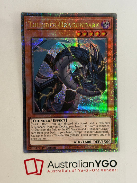 THUNDER DRAGONDARK RA03-ENO18 (QCR) Quarter Century Secret Rare, Near Mint, 1st Edition.