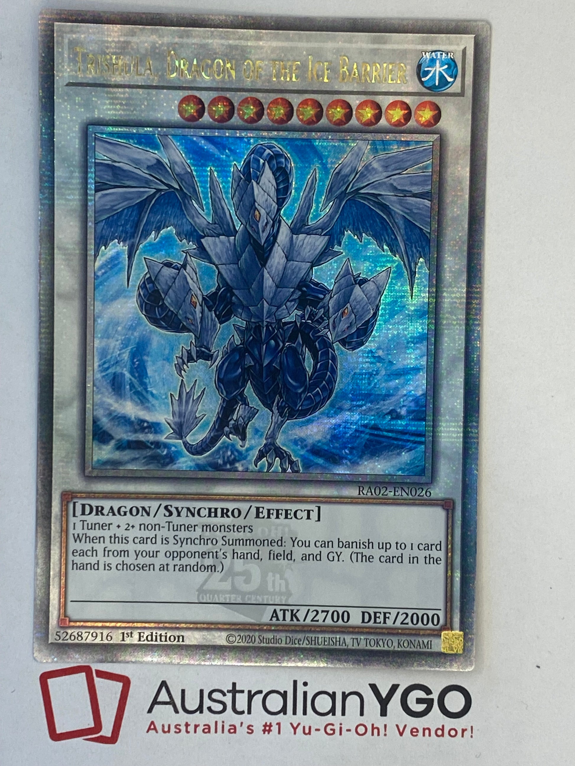 TRISHULA, DRAGON OF THE ICE BARRIER RA02-EN026 (QCR) Aus Ygo TRISHULA, DRAGON OF THE ICE BARRIER RA02-EN026 (QCR) Aus Ygo