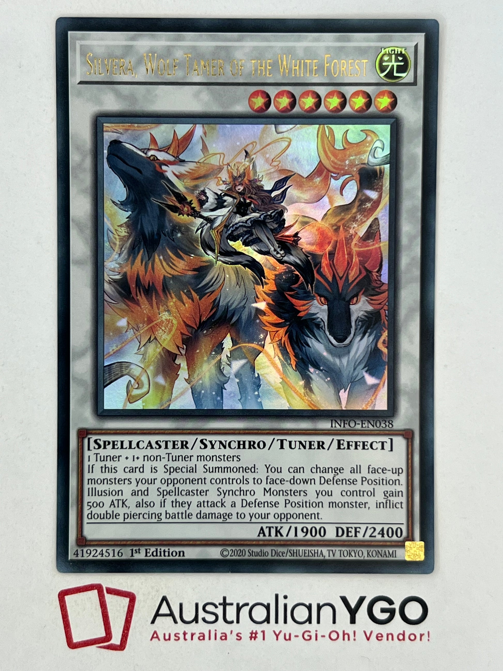 SILVERA WOL TAMER OF THE WHITE FOREST INFO-EN038 Aus Ygo SILVERA WOL TAMER OF THE WHITE FOREST INFO-EN038 Aus Ygo