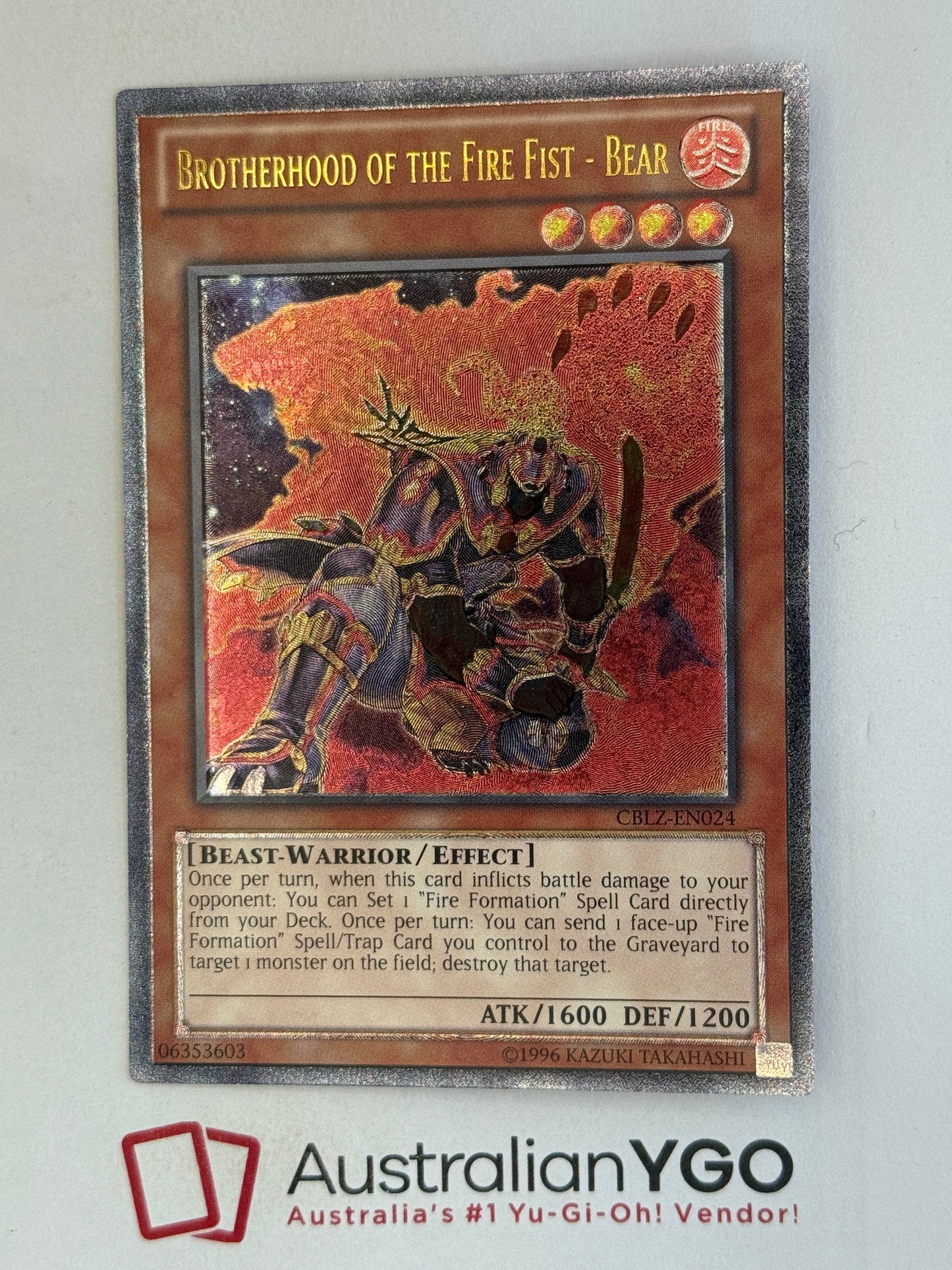 BROTHERHOOD OF THE FIRE FIST - BEAR CBLZ-EN024 (UTR)