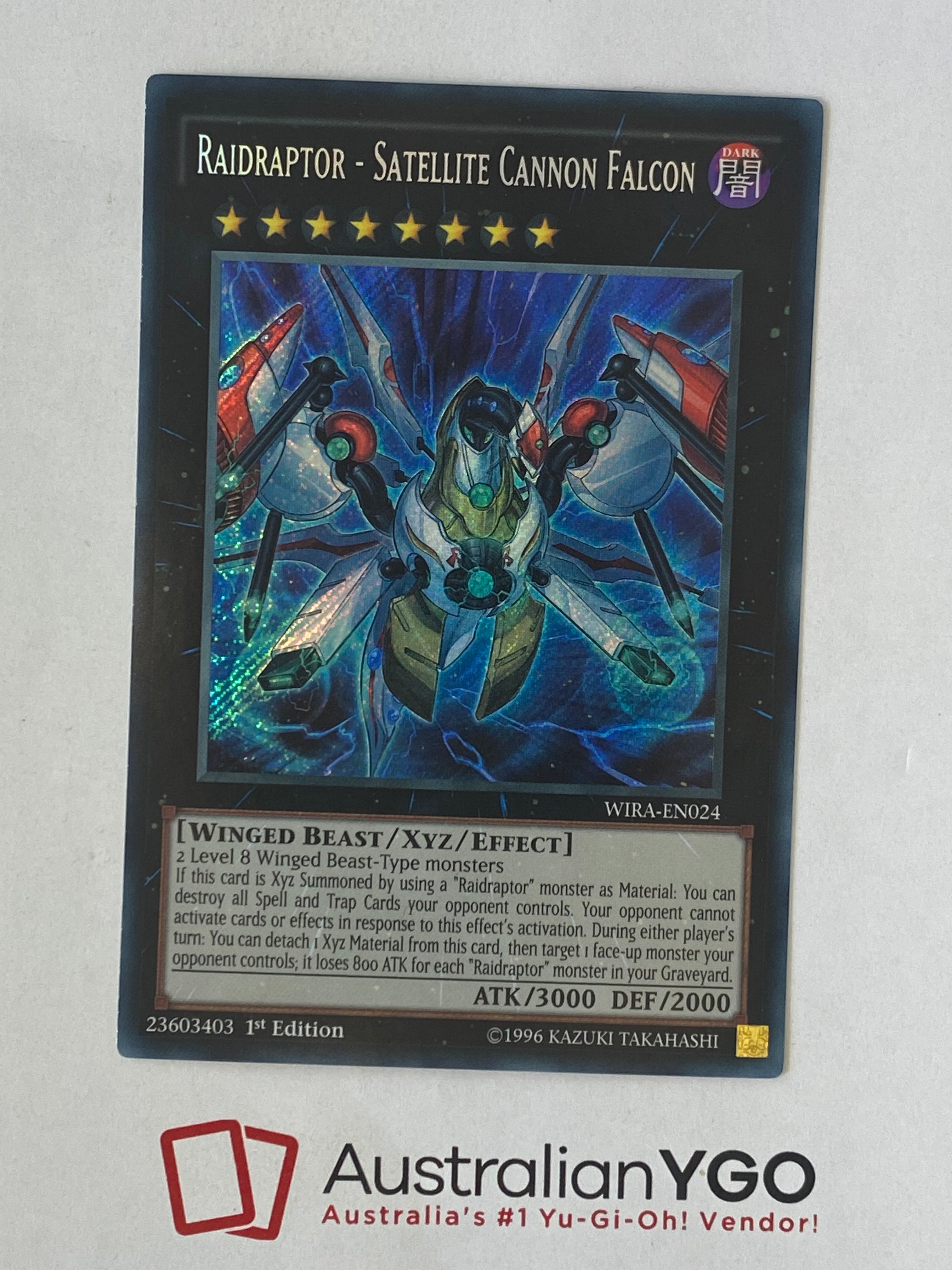 Yu-Gi-Oh! Raidraptor - Satellite Cannon Falcon - WIRA-EN024 Secret Rare 1st Edition Trading Card