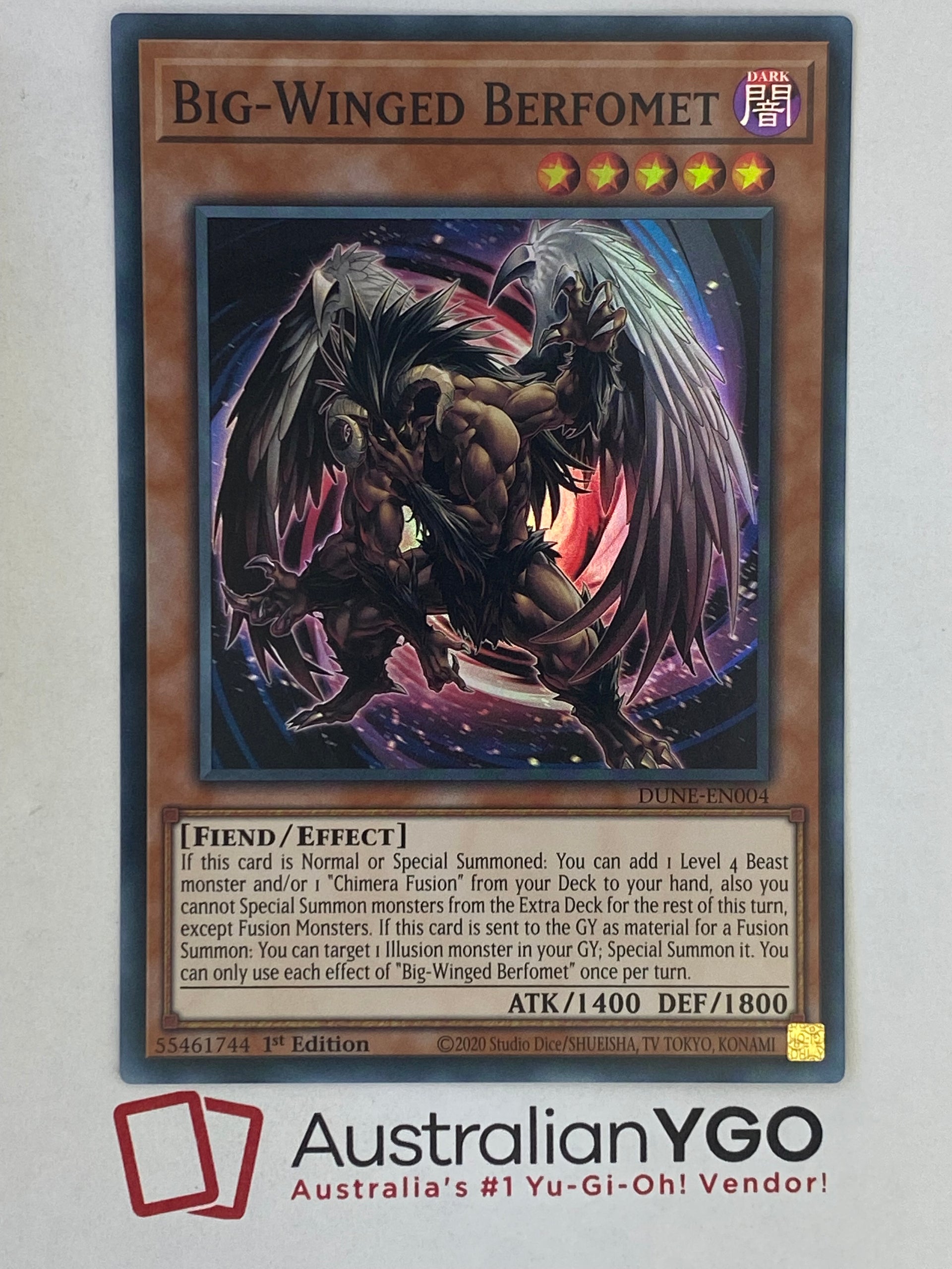 BIG-WINGED BERFOMET DUNE-EN004 Aus Ygo BIG-WINGED BERFOMET DUNE-EN004 Aus Ygo