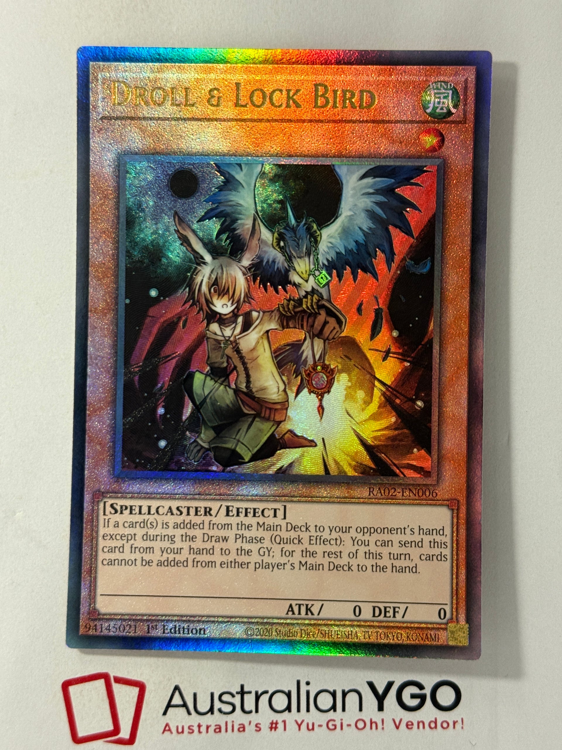 Yugioh! Droll & Lock Bird Ra02-en006 (alt) 1st Edi Ultra Doll Y Lock Bird Inglés | Meses sin interés