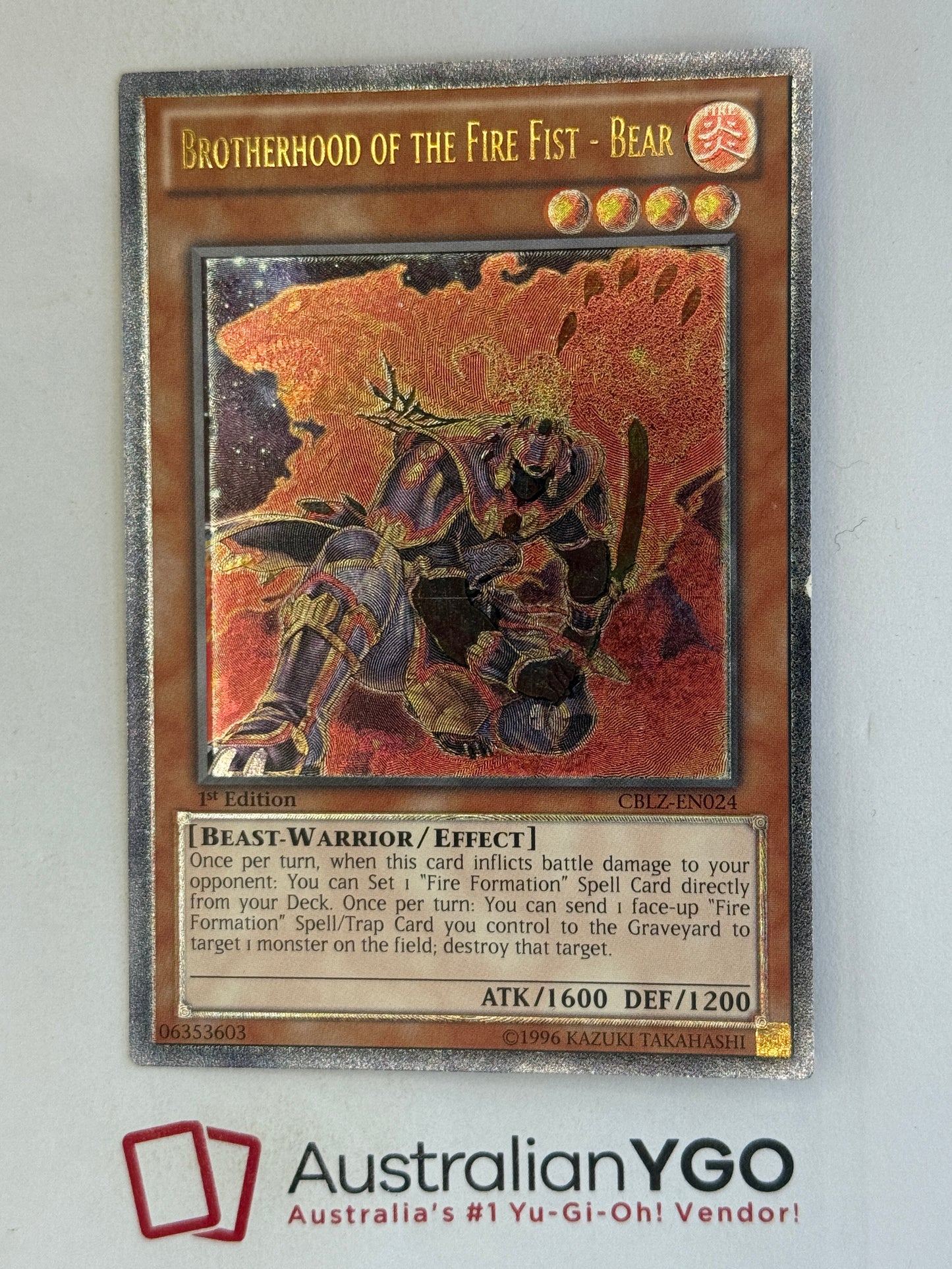 BROTHERHOOD OF THE FIRE FIST - BEAR CBLZ-EN024 (UTR)