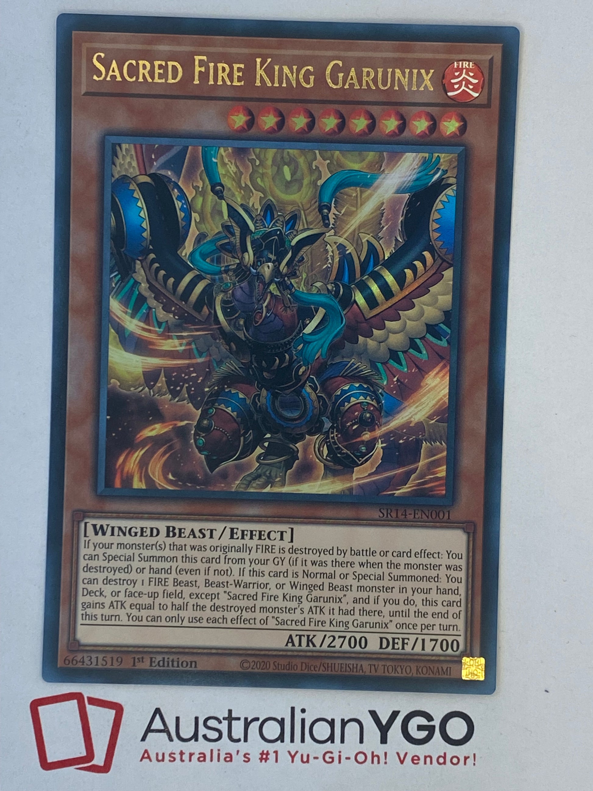 SACRED FIRE KING GARUNIX SR14-EN001 Aus Ygo SACRED FIRE KING GARUNIX SR14-EN001 Aus Ygo