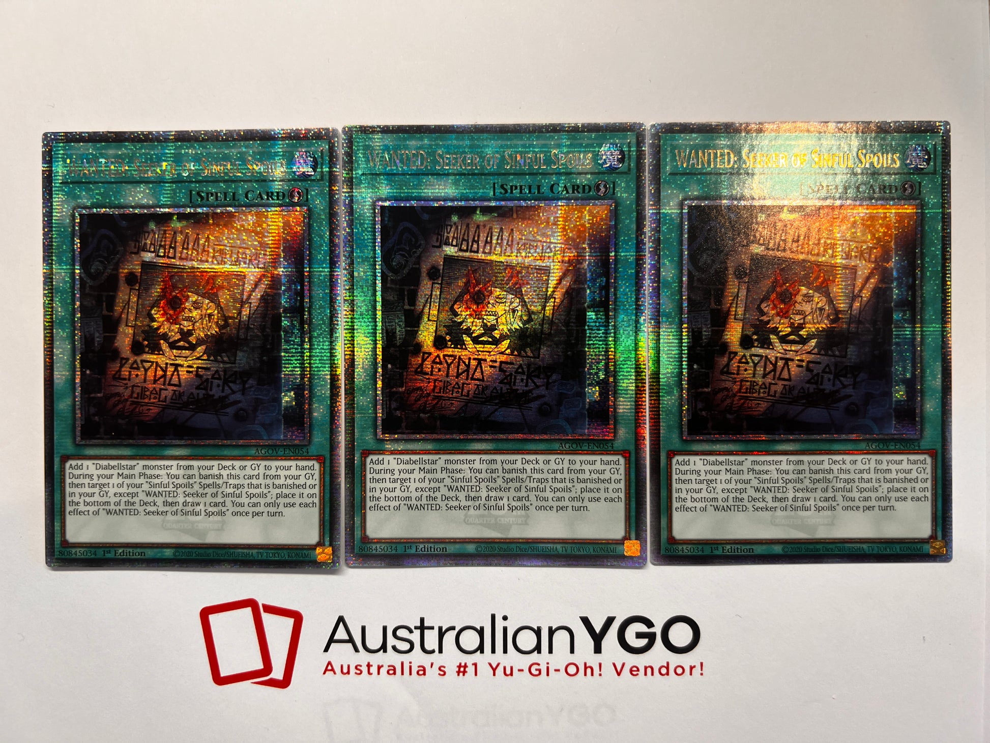 wanted yugioh cards Wanted: Seeker or Sinful Spoils Playset AGOV-EN054 – Aus Ygo