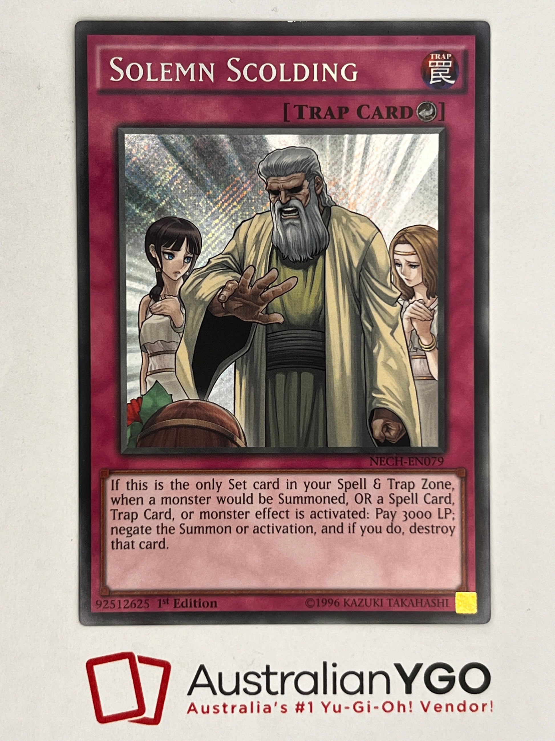 yugioh solemn cards Solemn Scolding NECH-EN079 – Aus Ygo