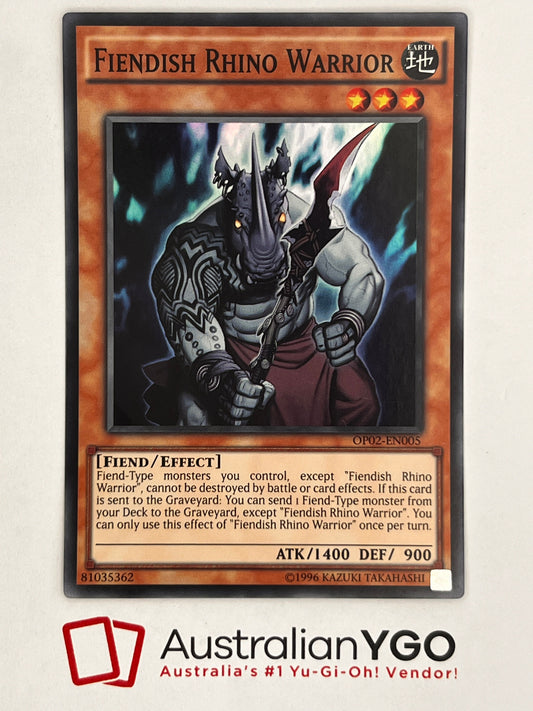 Fiendish Rhino Warrior OP02-EN005