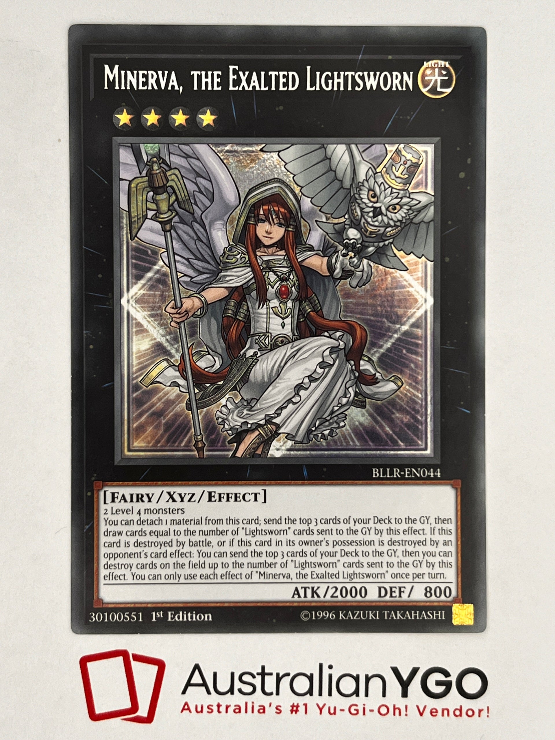 minerva yugioh card Minerva, The Exalted Lightsworn BLLR-EN044 – Aus Ygo